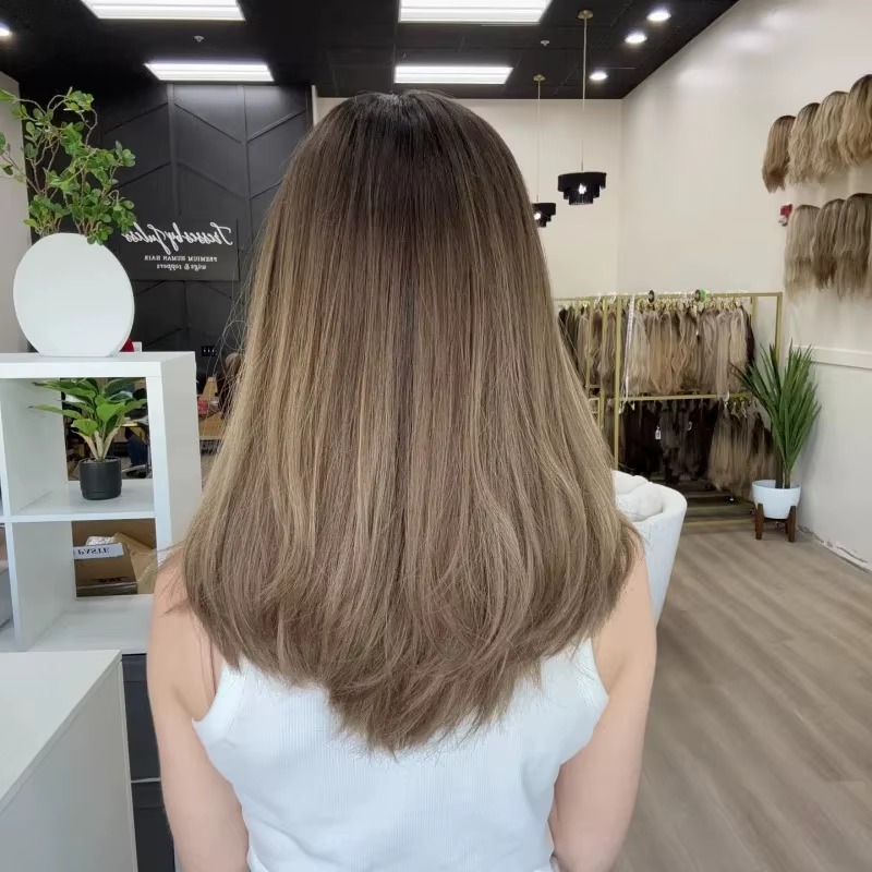 Perruque Blond Ombré Sans Colle, Taille de Bonnet Petite et Grande, Perruque Lace Front Blonde Ombré