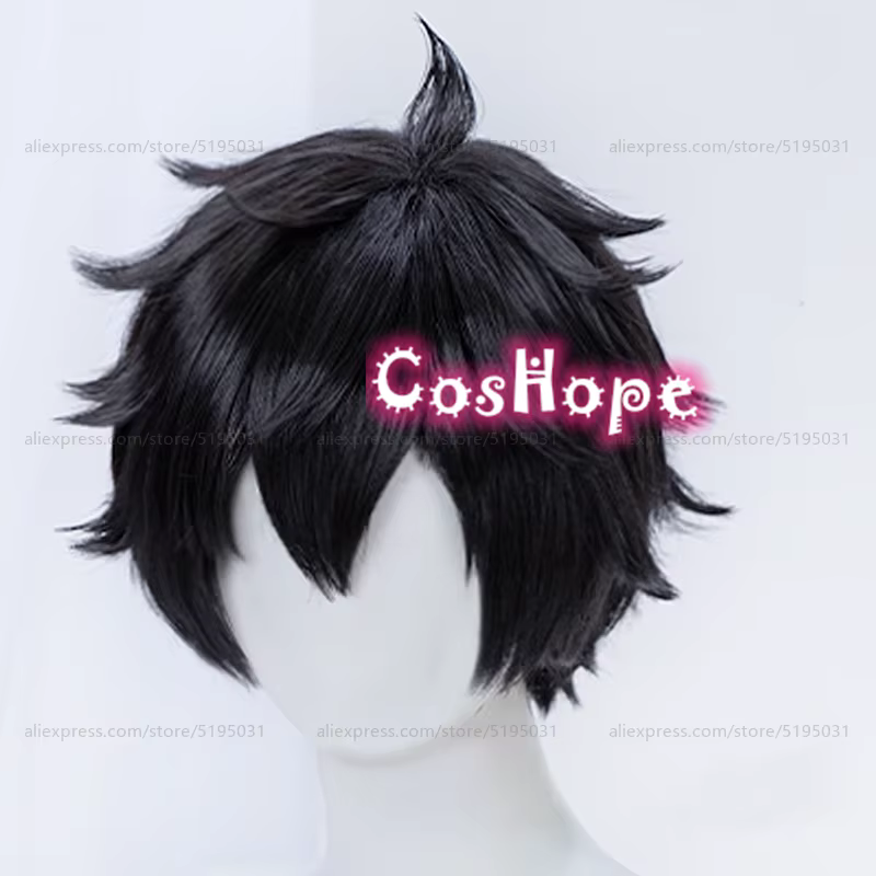 Dan Heng Cosplay perruque 30 cm perruque courte perruque noire Cosplay Anime Cosplay perruques résis