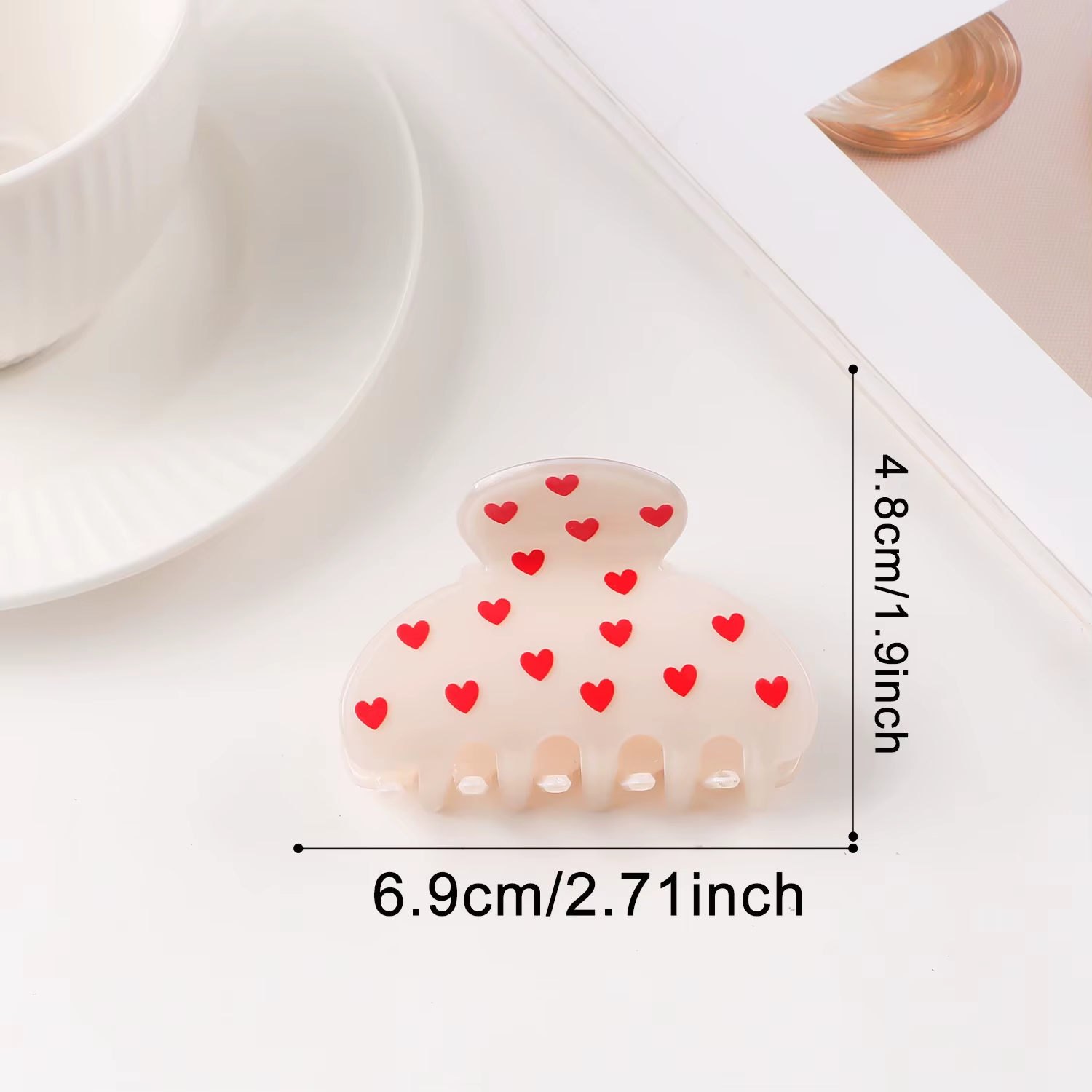 Pince à cheveux cœur Saint-Valentin pour femme, élégante, antidérapante, style Kawaii, pour chignon,