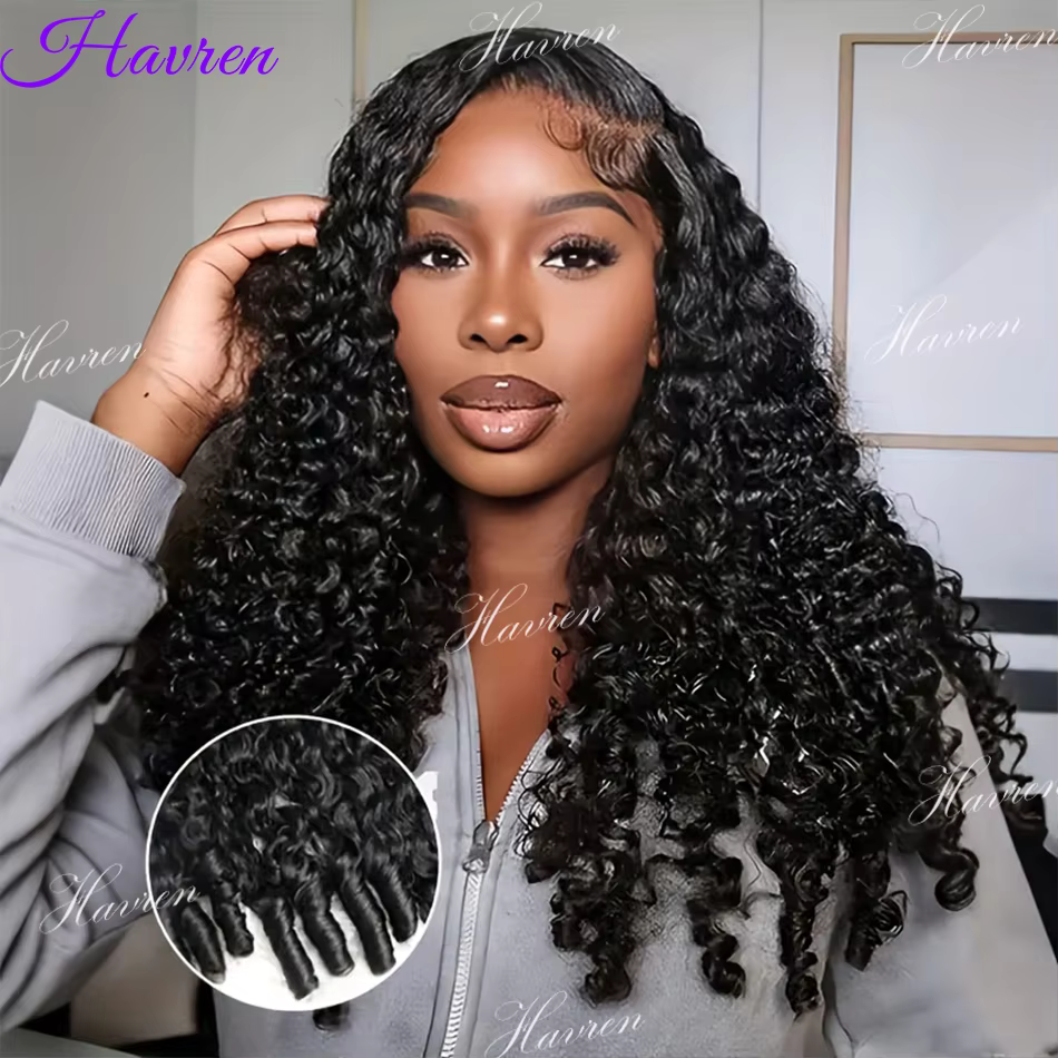 Perruques bouclées Deep Wave Birmanes en cheveux humains, perruque Lace Frontale pour femmes 13x4 13