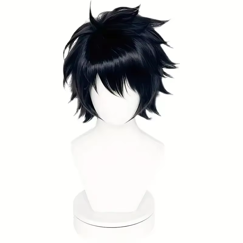 Cosplay Anime Death Note L · Lawliet perruque noir garçon cheveux courts scène Performance habiller 
