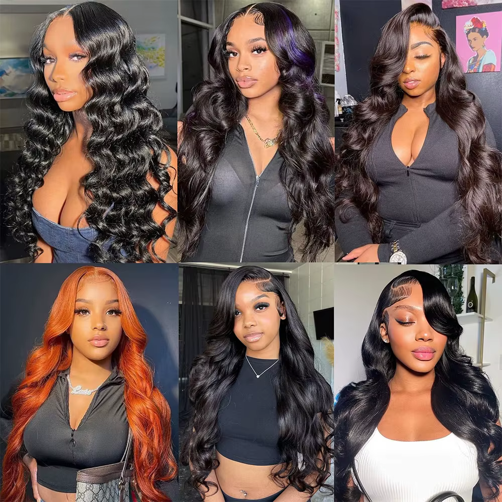 Perruques Lace Front Body Wave 13x6 en Cheveux Humains, Densité 200%, Pré-épilées, Pour Femmes Noire