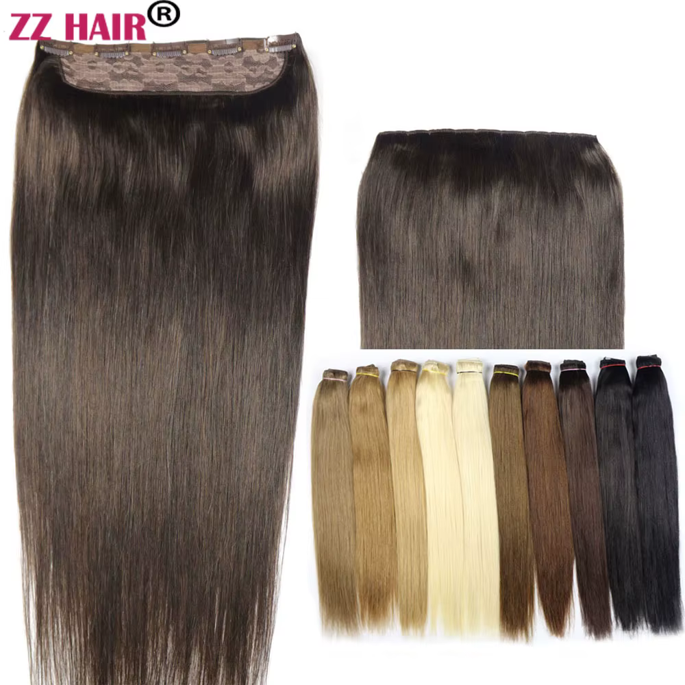 ZZHAIR-Extensions de Cheveux 100% Brésiliens Naturels Remy, Lisses, 16 à 24 Pouces, 140g, 1 Pièce pa