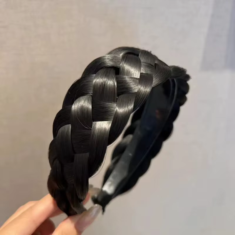 Bandeaux de perruque pour femmes, larges tresses en arête de poisson, cerceau de tête fait à la main