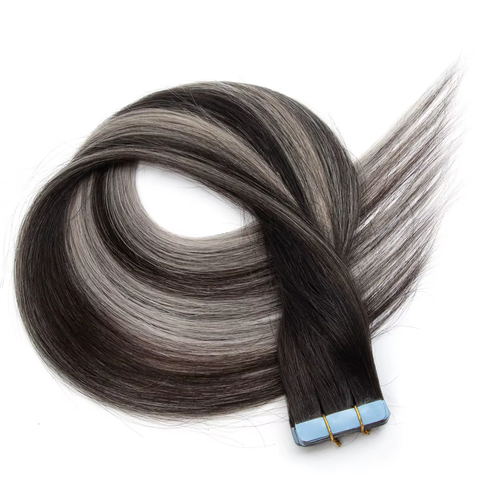 Extensions de cheveux humains naturels lisses, 16 pouces, 20 pouces, haute luminosité, sans couture,