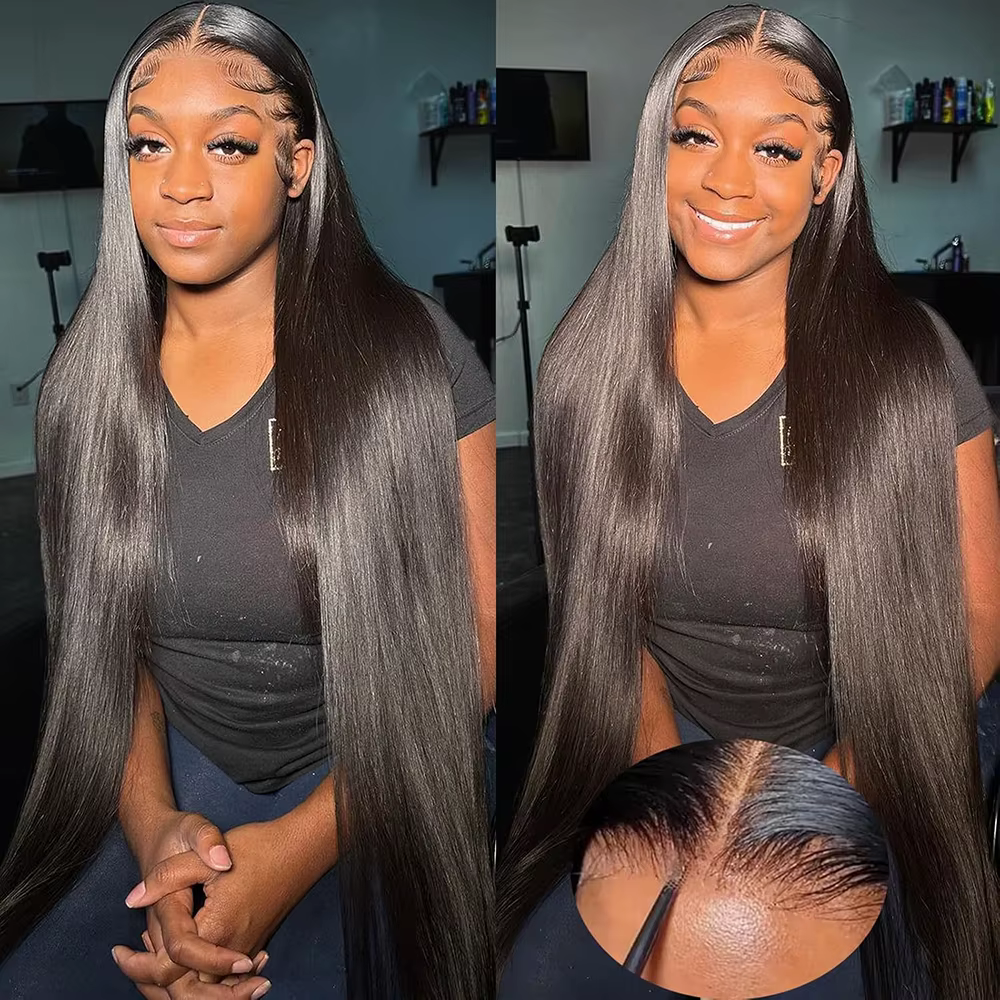 6X4 Perruques Cheveux Humains Sans Colle Prête à Porter 4X4 Glueless Wigs Human Hair Lisse Dentelle 