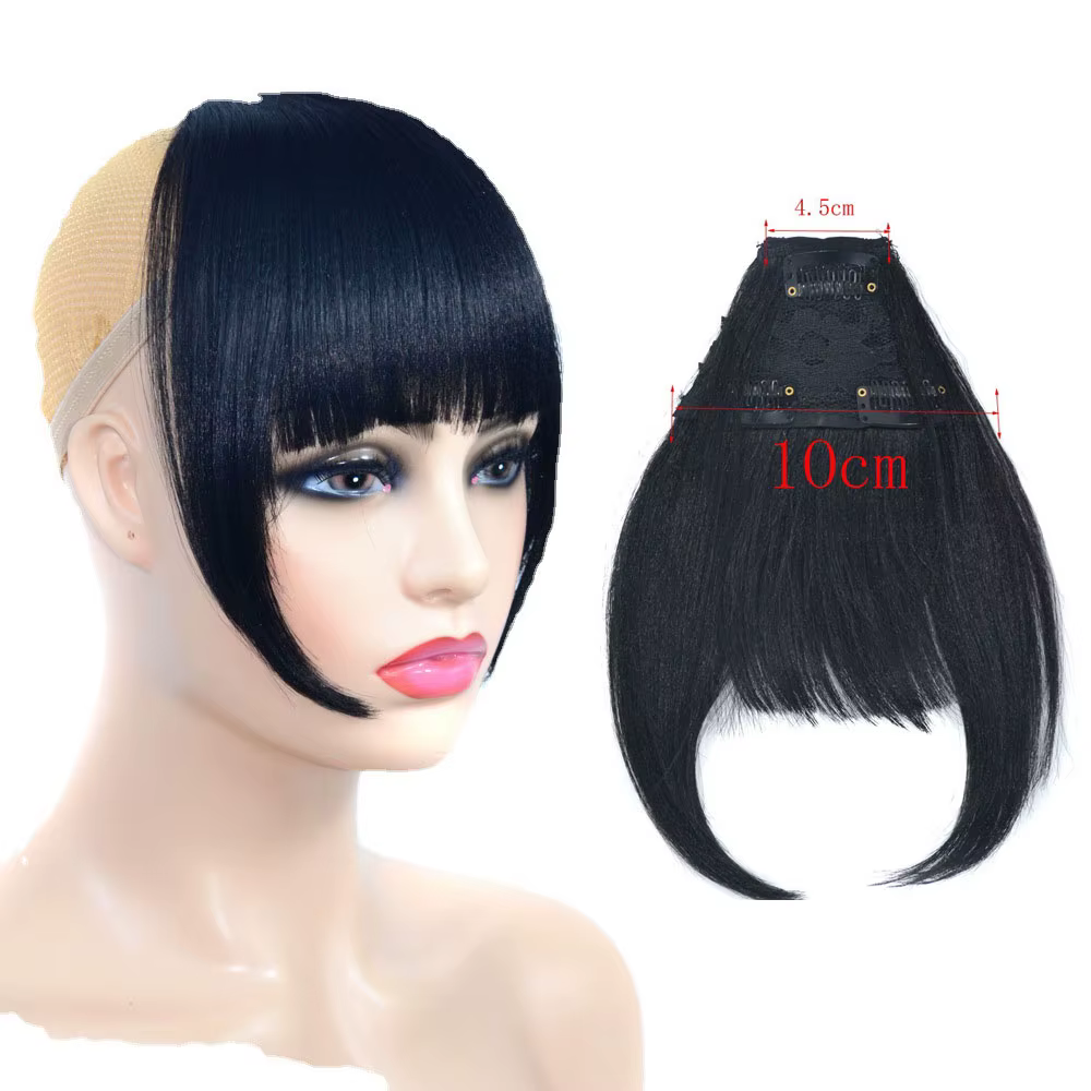 Perruque synthétique Haipiece Yaki, Extension queue de cheval avec frange, longue et lisse, pour fem