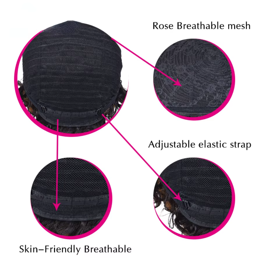 Perruque de cheveux humains ondulés bouclés, coupe Pixie, 4 pouces, densité 150%, pour femmes, entiè