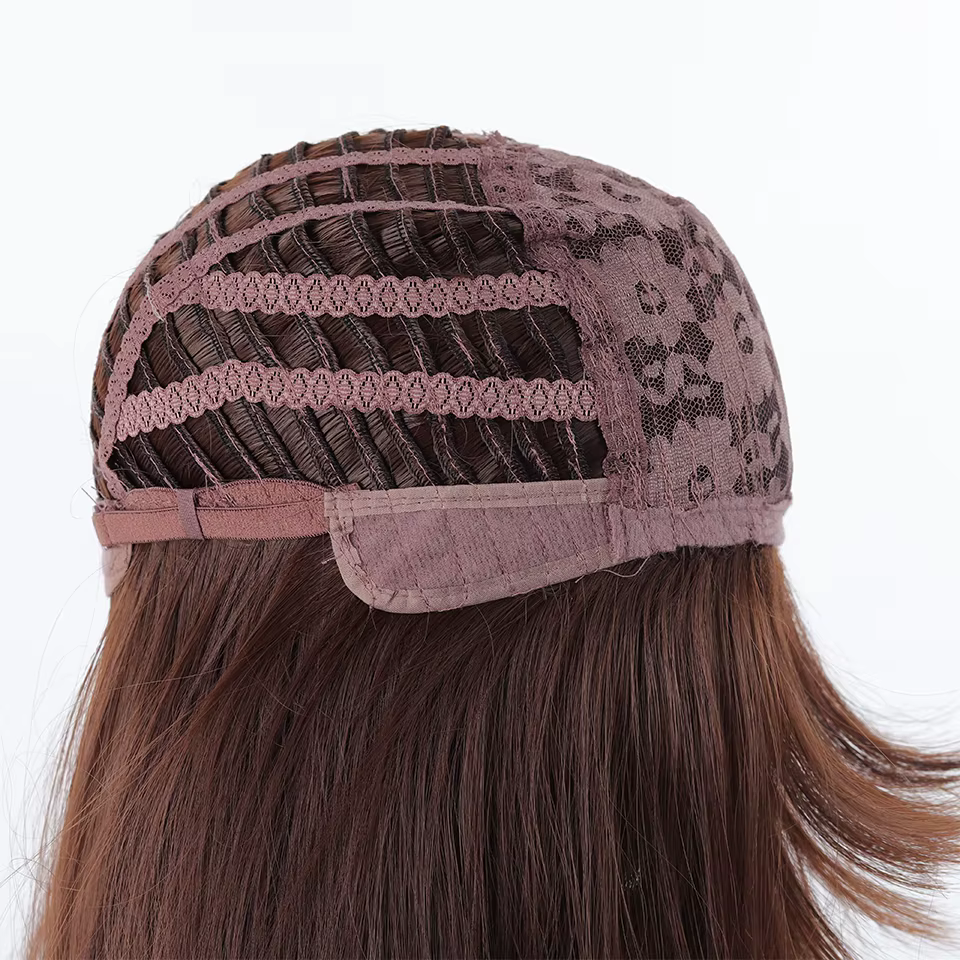 Perruque synthétique Style Lolita avec frange, cheveux longs bouclés, Fibers haute température, pour