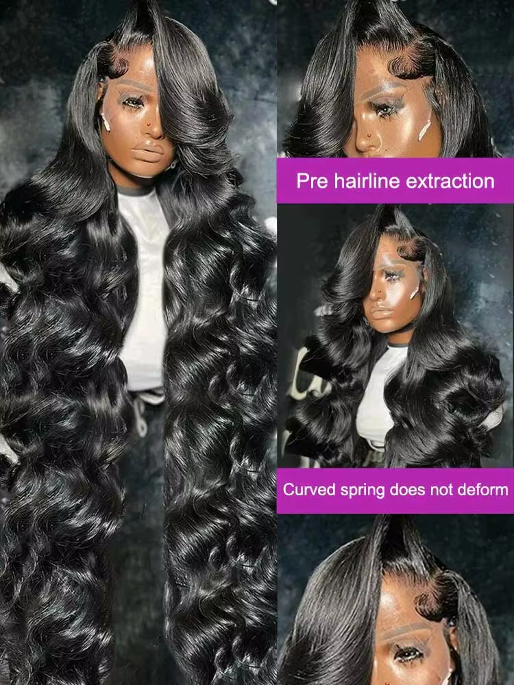 Perruques de cheveux humains péruviens bruts, Body Wave, densité 250%, 40 42 pouces, 13x6 HD, 13x4,