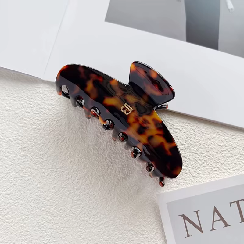 Pince à cheveux en acétate avec lettre B coréenne, 1 pièce, pince à cheveux en acétate de haute text