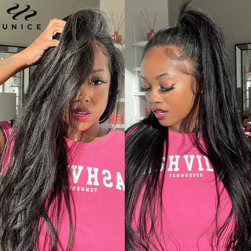 Mèches Yaki lisses 100% naturelles-UNice, 8 à 26 pouces, tissage à coudre, 3/4g par lot, 1/100 pièce