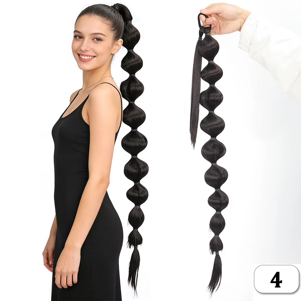 Extensions de cheveux synthétiques queue de cheval moelleuse africaine-tresse longue étendue avec qu