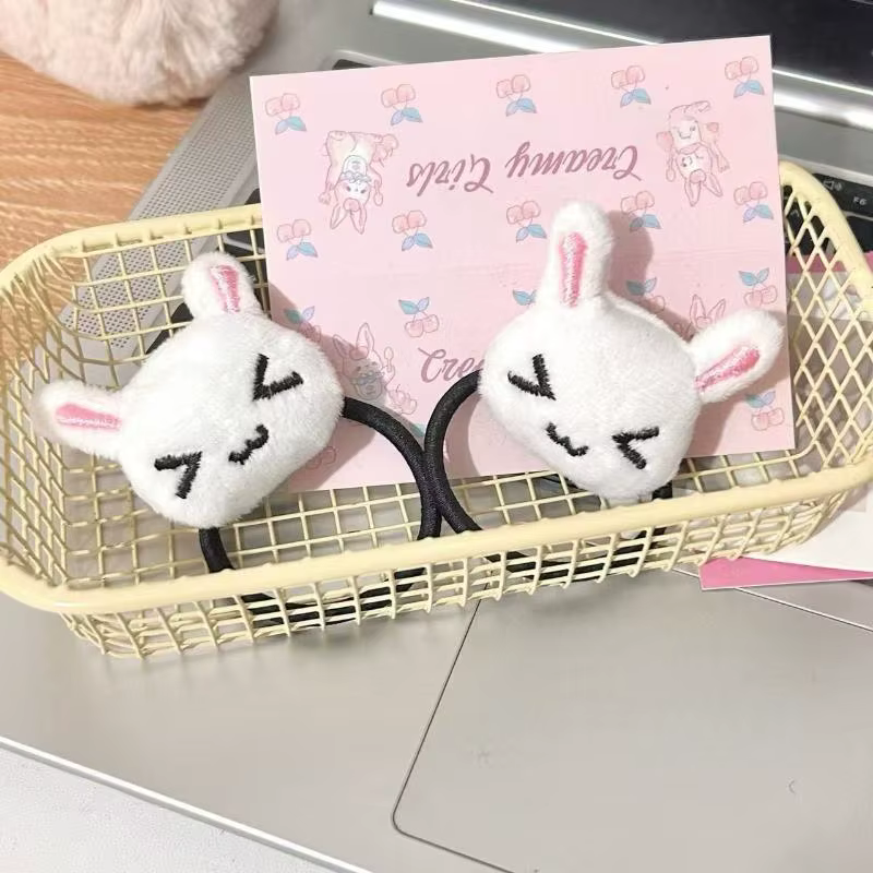 1/2 pièces, joli élastique à cheveux en peluche lapin, bandeau pour les filles lolita, étudiantes, q