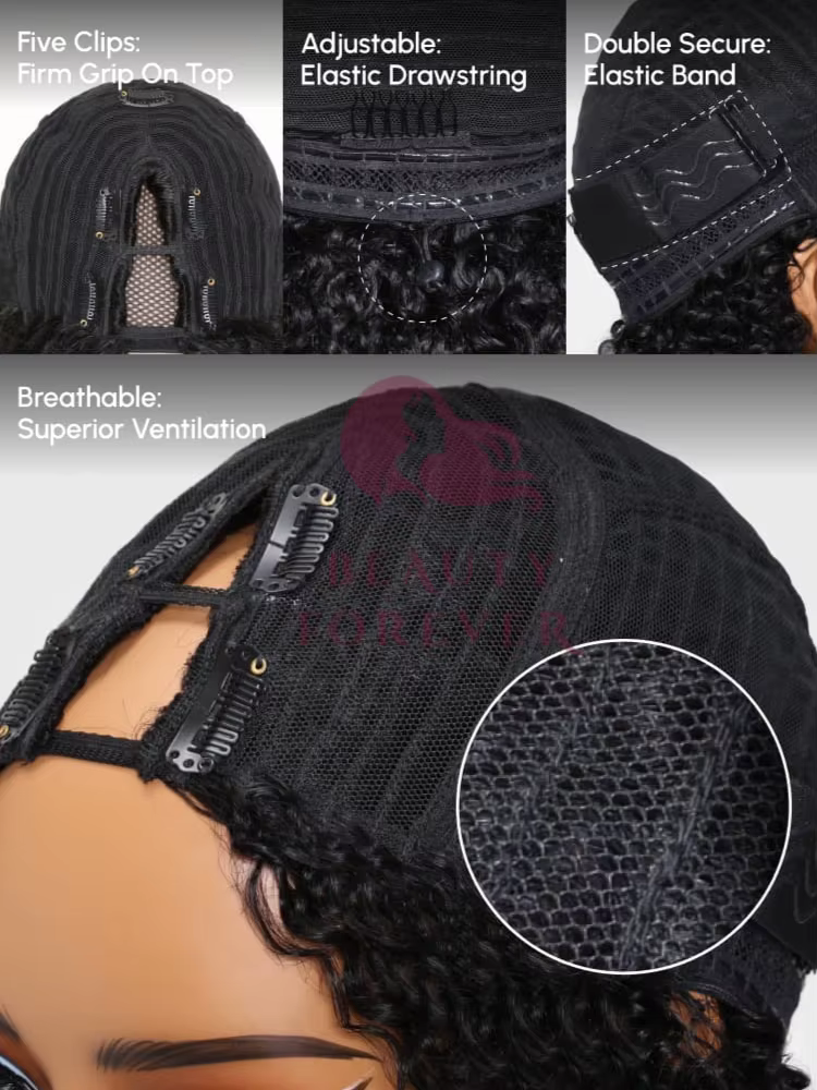Beauté pour toujours EasiContour ™   Ombre brun V partie perruque cheveux humains mettre et aller Ya