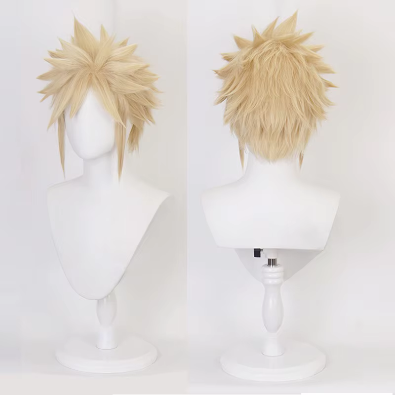 Anime Final Fantasy VII FF7 Cloud Strife lin Blonde Cosplay perruque résistant à la chaleur synthéti