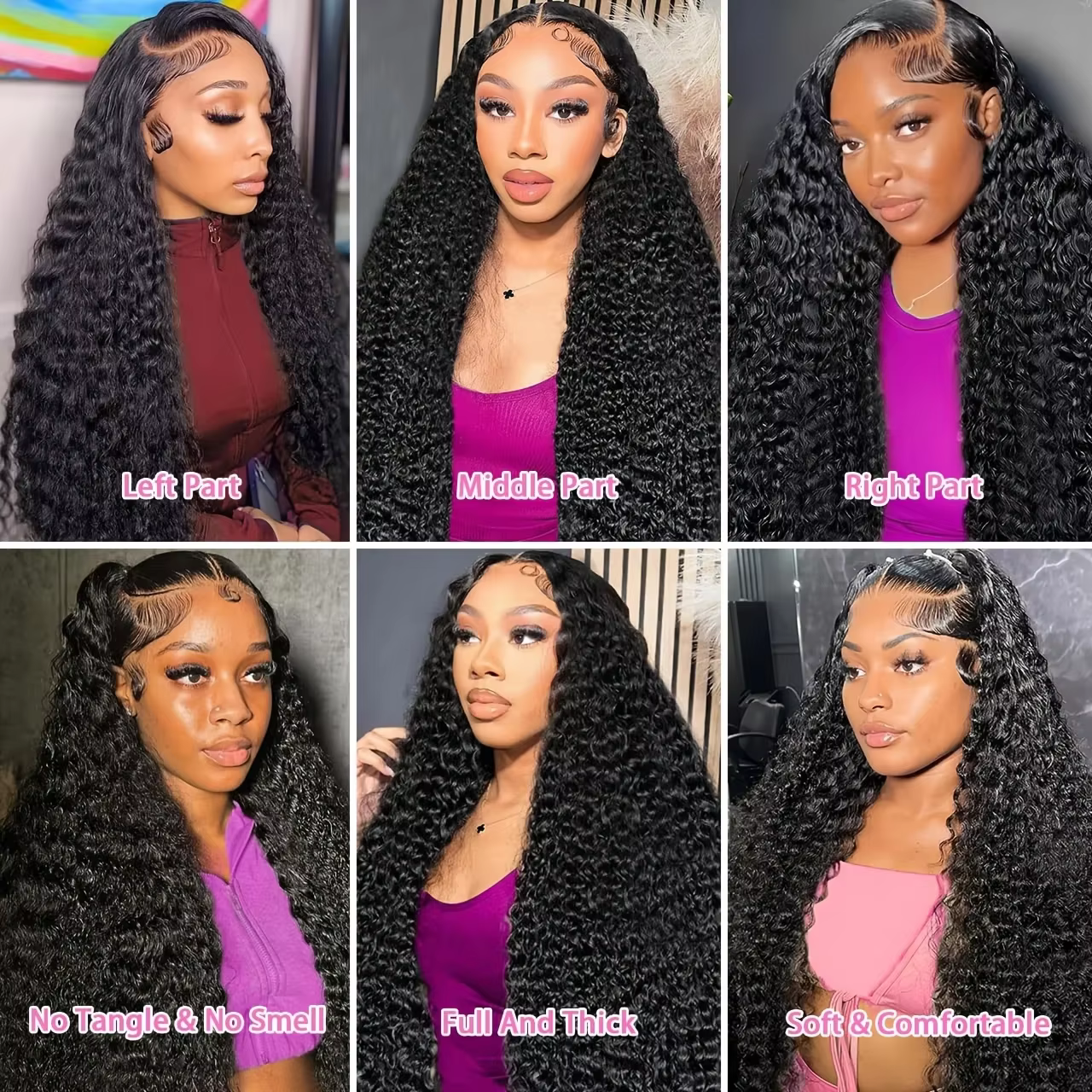 Perruque en cheveux humains couleur naturelle Deep Wave, densité 200, avec dentelle frontale HD 13x4