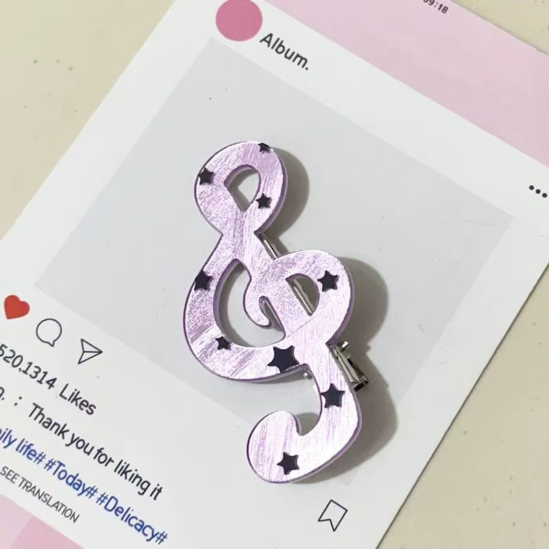 Barrettes à rayures et motifs musicaux pour filles, pinces à cheveux mignonnes à pois et notes de mu