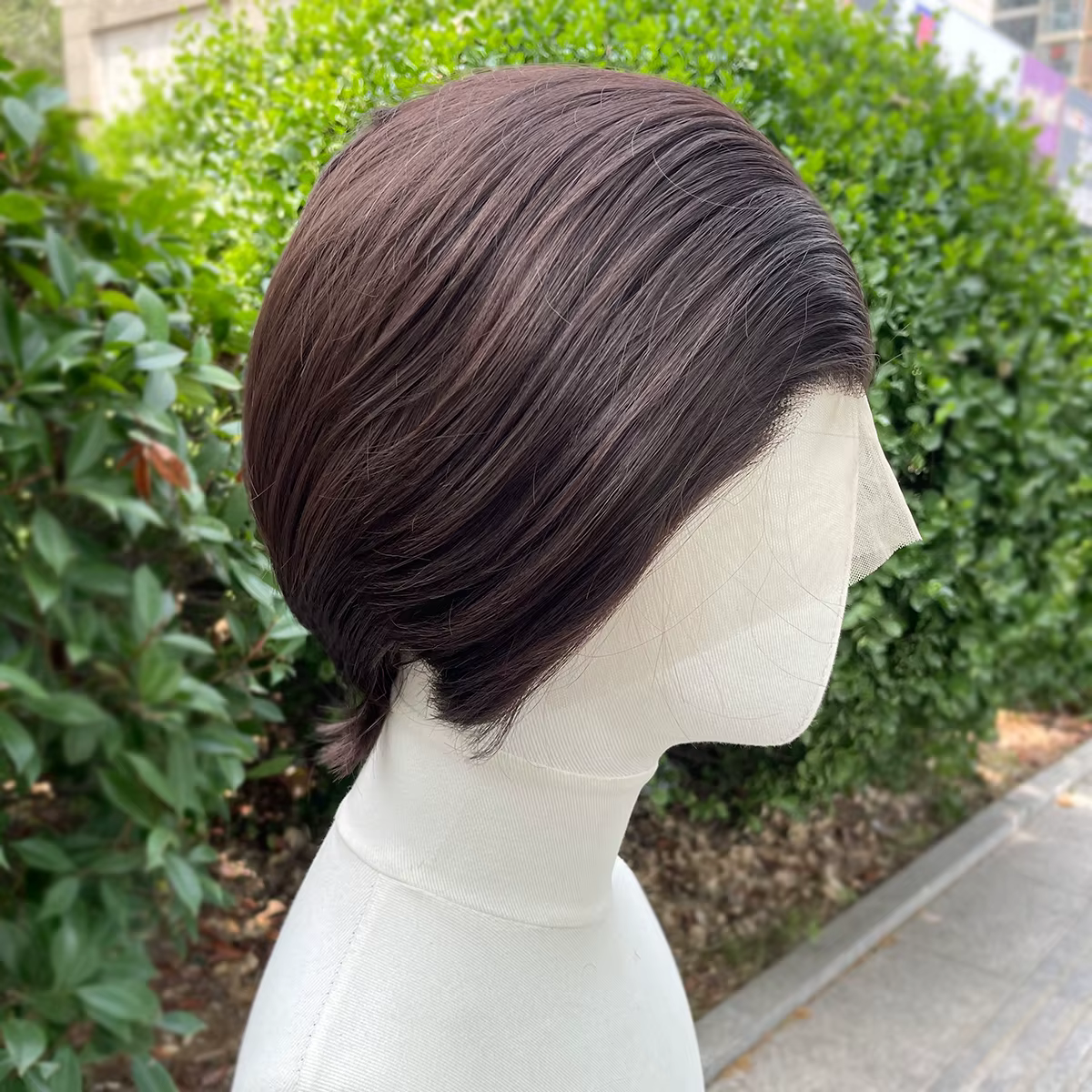 Perruque Lace Front Wig synthétique courte coupe Bob, marron naturel, perruques de Cosplay pour femm