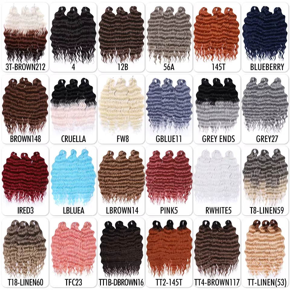 MAGIC Anna 24 pouces Crochet cheveux synthétiques vague d'eau tressage Extensions de cheveux Ombre a