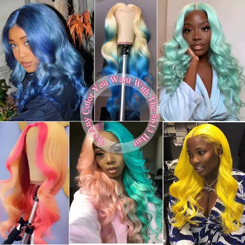 Perruque frontale HD Lace Body Wave 613 blonde 13x6 de 30 pouces en cheveux humains colorés, haute d