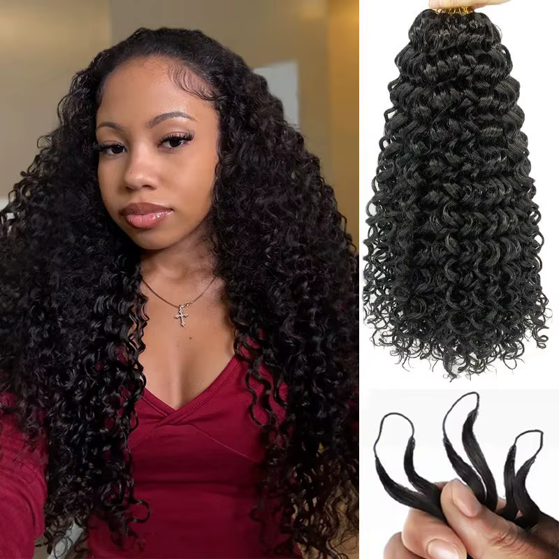 Crochet Feather Hair Extensions Curly Human Hair Crochet Human Hair Afro Kinky Burmese Deep Curly Kn