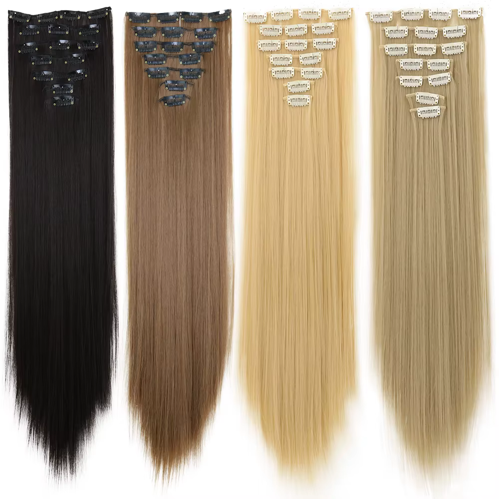 LANSA 7Clips longue droite synthétique pince sur Extensions de cheveux Cheveux pince Naturel haute t
