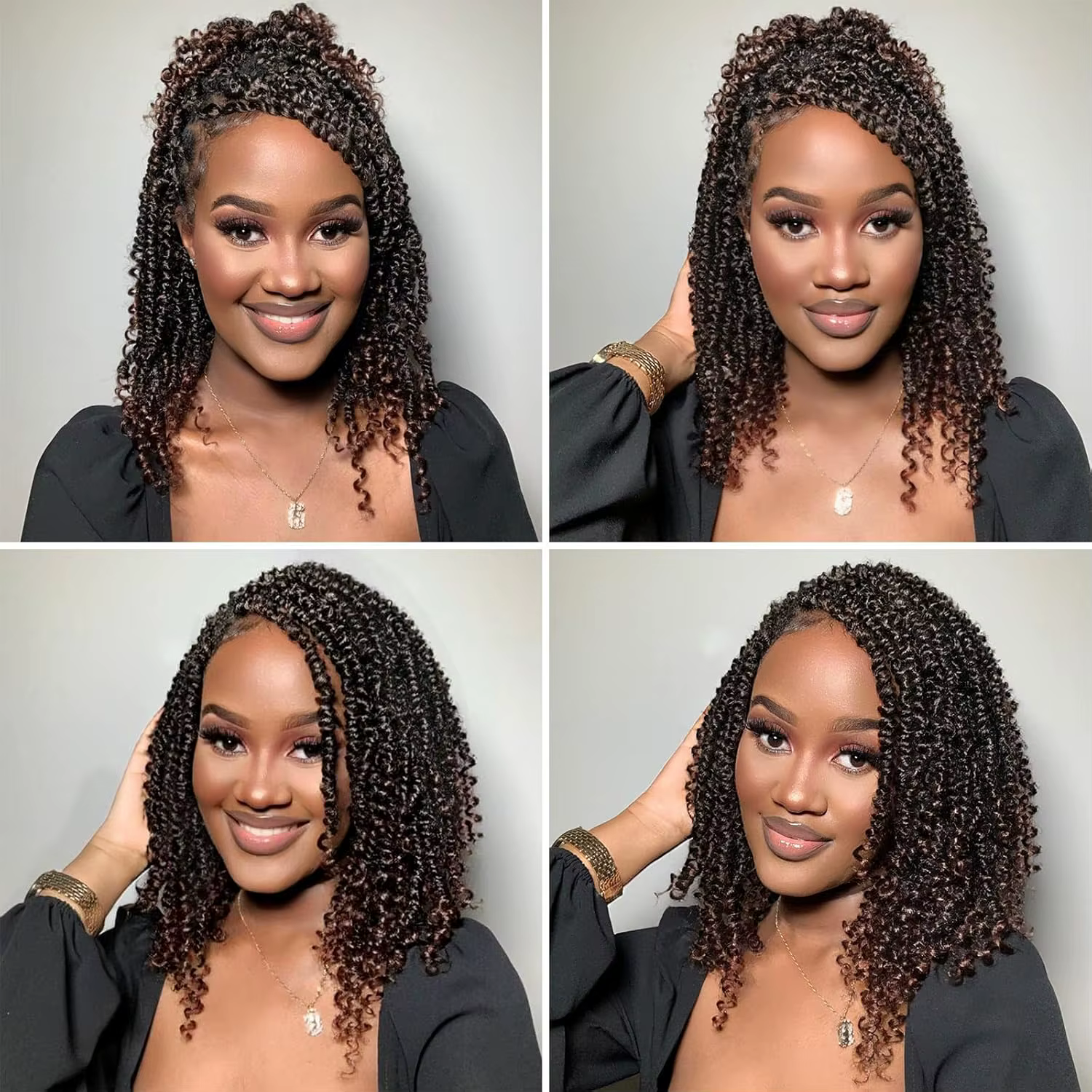14 pouces Passion Twist Crochet cheveux 8 paquets pré-bouclés Passion Twist cheveux, court pré-boucl