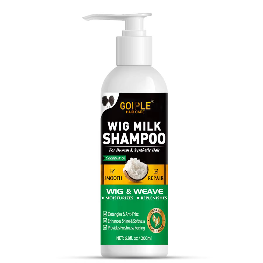 GOIPLE – perruque naturelle à l'huile de noix de coco, shampoing au lait, réparation lisse, hydrate 