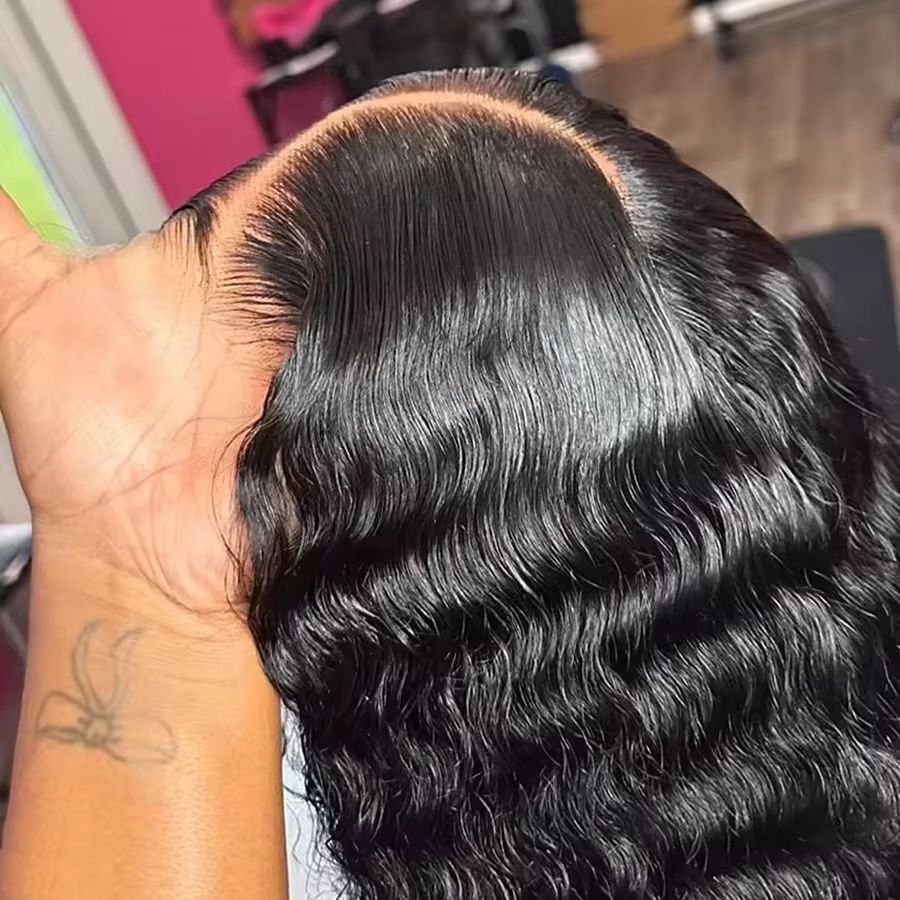 Perruque Bling Hair 180 Density Deep Wave 5x5 sans colle, cheveux humains prêts à porter, avec closu