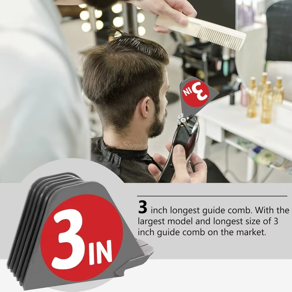 8 pièces de peignes guides pour tondeuse à cheveux Wahl, avec longueurs de coupe de 1,25 à 3 pouces,