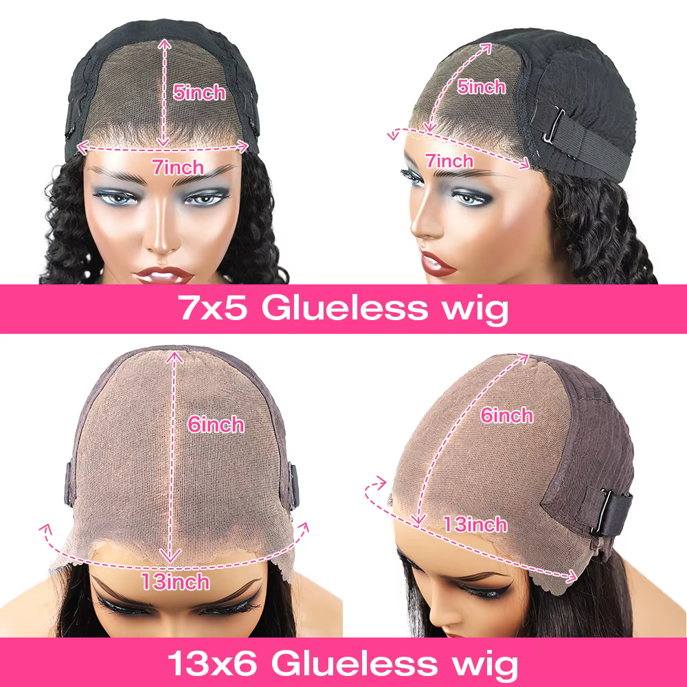 250% 13x6 Hd sans colle droite perruques de cheveux humains porter et aller 7x5 dentelle frontale pe