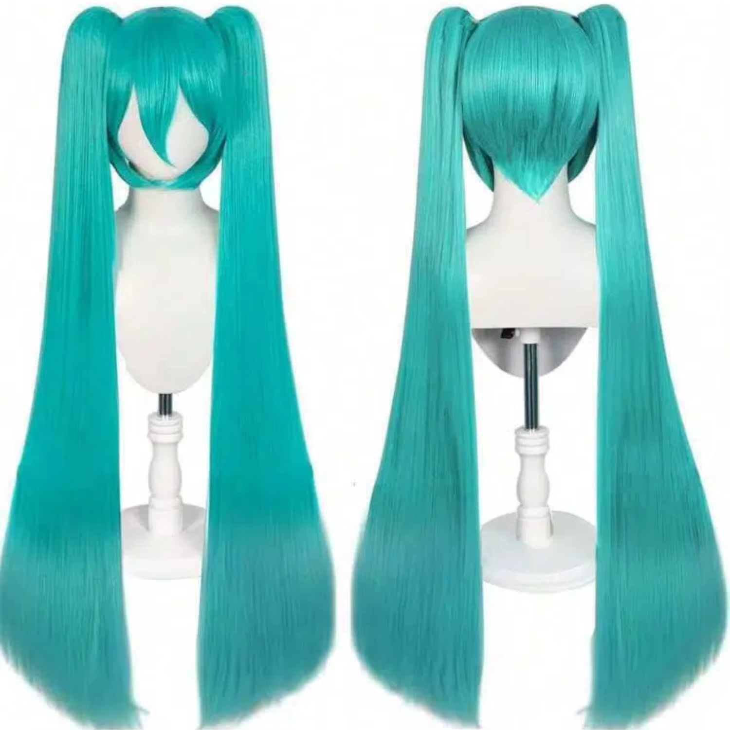 Perruque longue en fibres synthétiques de style anime vert pour fille, adaptée à un usage quotidien,