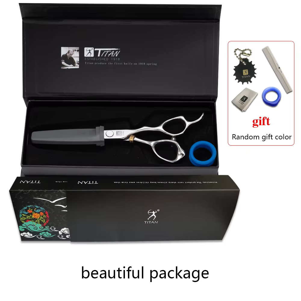 TITAN ciseaux de coiffure professionnels barbier coupe cheveux outil vg10 acier 5.5,6.0,6.5 pouces s