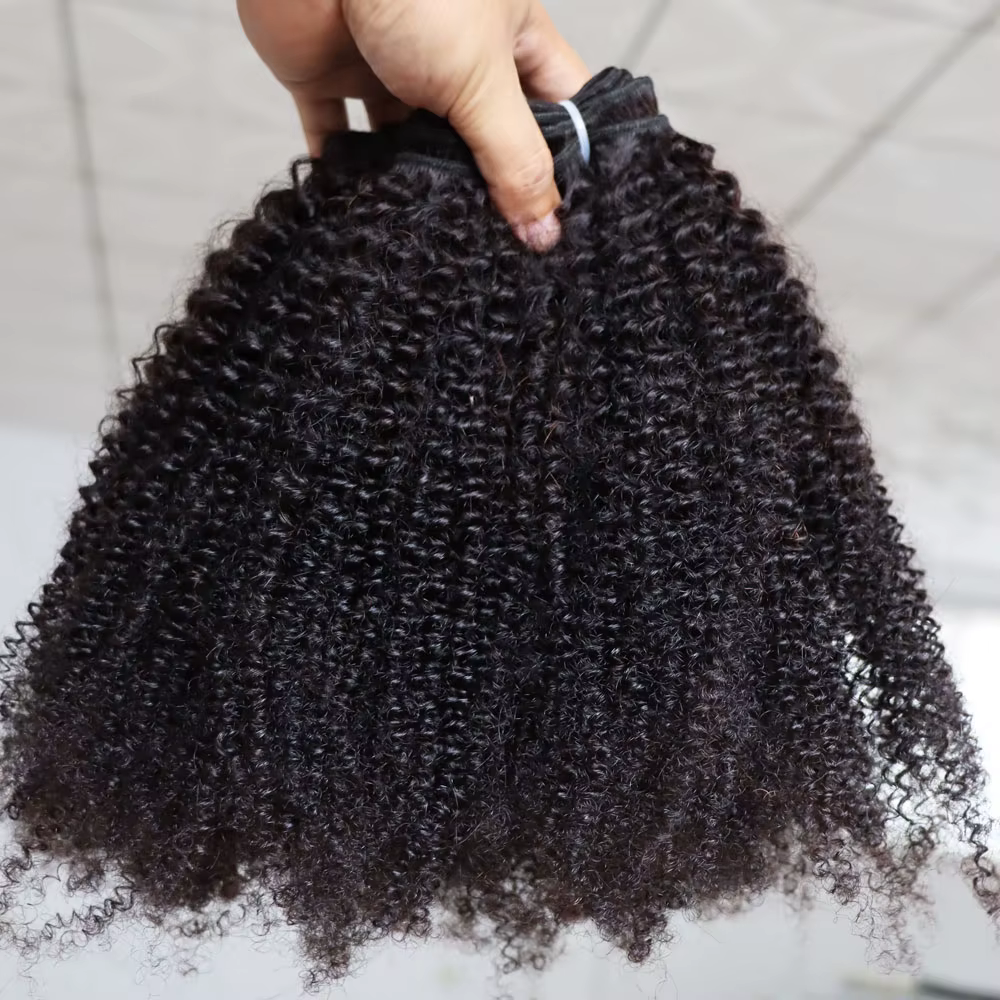 Afro crépus bouclés trame 100% Extensions de cheveux humains 3B 3C naturel noir boucles vierge Remy 
