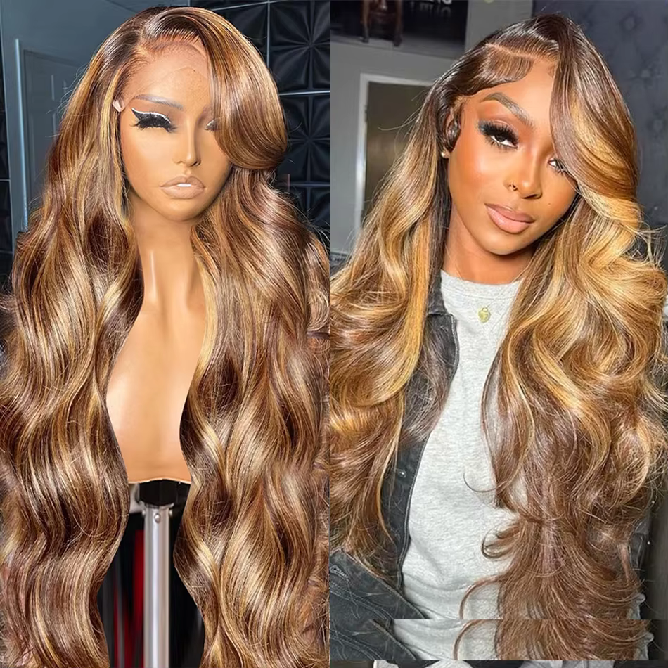 Perruque Lace Frontal Wig 100% naturelle, cheveux humains, 13x6 Hd, blond miel, Body Wave, 4x4, 5x5,