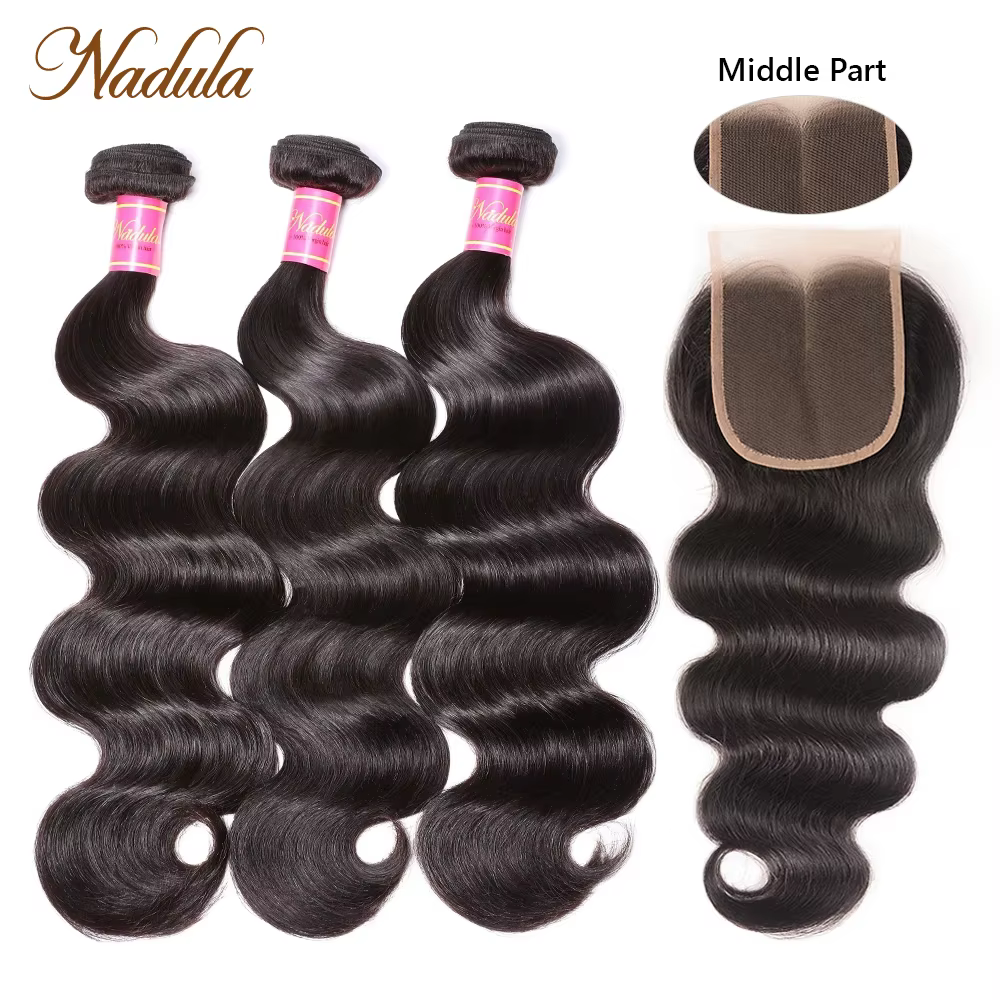 Tissage en lot Body Wave brésilien avec Closure – Nadula Hair, 4x4, Hd