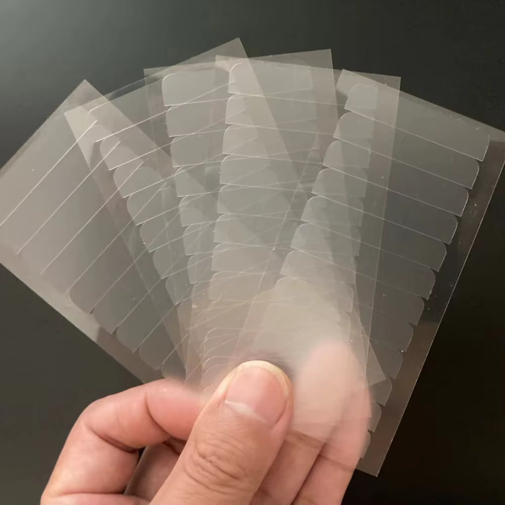 5 feuilles de 60 languettes de ruban adhésif simple face 4cm*0.8cm pour extensions de cheveux et per