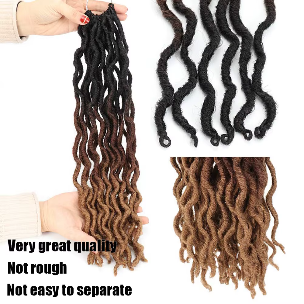 Déesse Faux locs Crochet cheveux 6 paquets/Lot doux gitane Locs ondulés Crochet tresses synthétiques