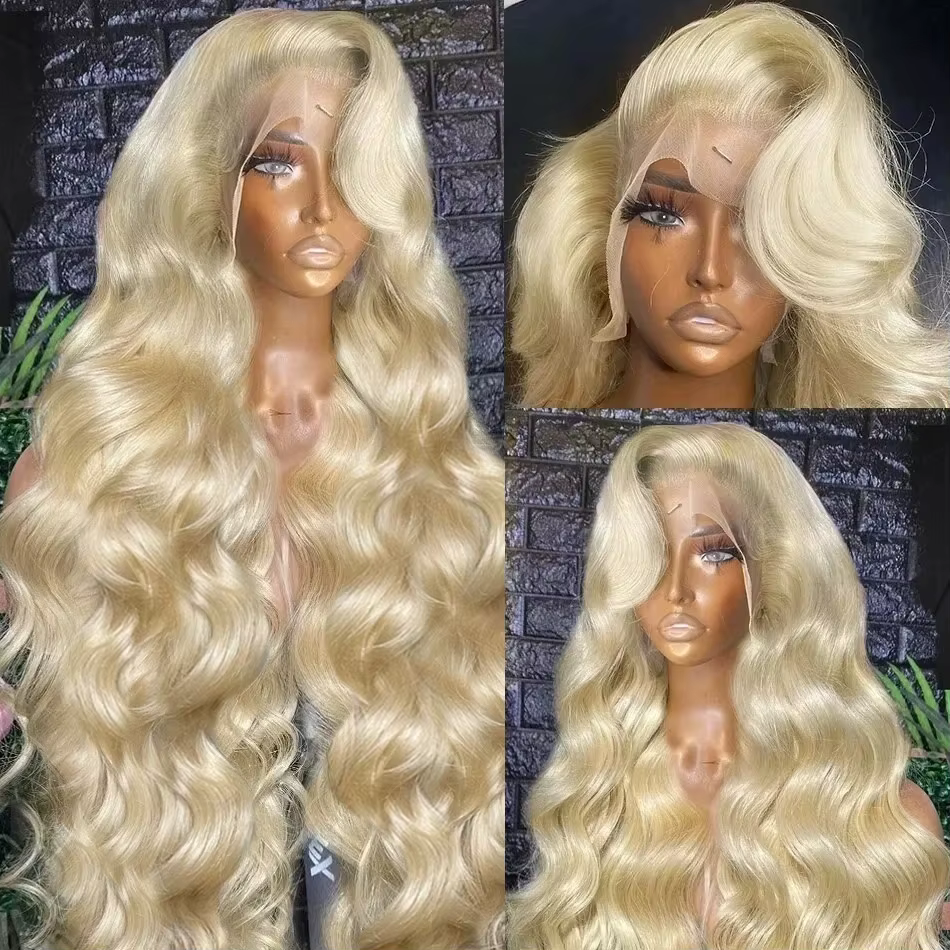 Perruque Lace Front Wig Body Wave Naturelle Blonde 613, Cheveux Humains, 13x6 HD, 13x4, Dentelle Tra
