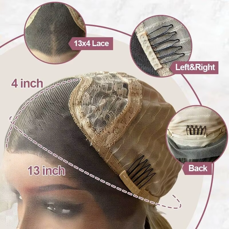 Perruque synthétique 13x4 résistante à la chaleur, ombrée gris cendré blond, avec dentelle HD, effet