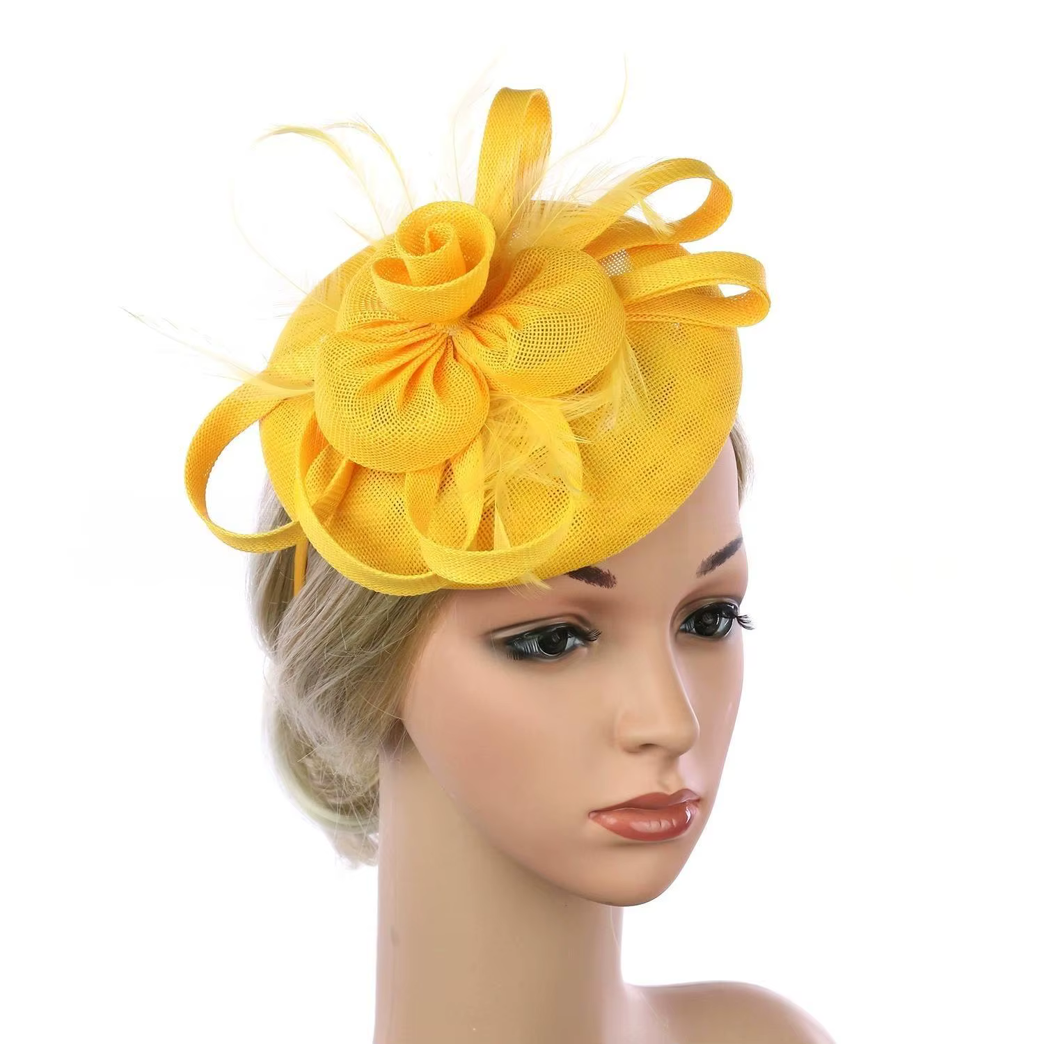 Pince à cheveux en plumes de fleurs faites à la main, épingle à cheveux de couleur unie pour femmes,