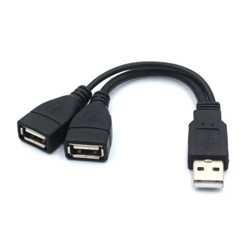 Rallonge USB 2.0 mâle à 2 femelles, séparateur Y, adaptateur d'alimentation, convertisseur pour PC,