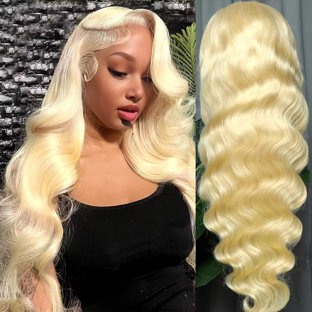 613 perruque avant en dentelle cheveux humains 13x6 perruques de cheveux humains blonds 250% densité