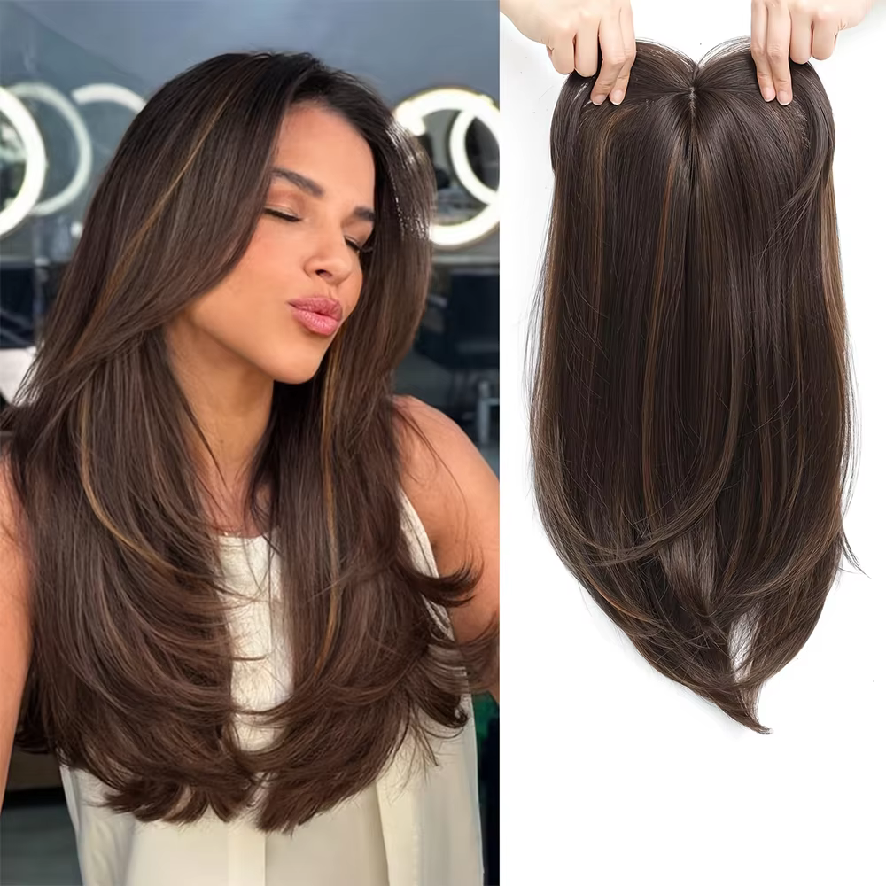 Extensions capillaires synthétiques avec frange, Extensions capillaires pour femmes, augmente le vol