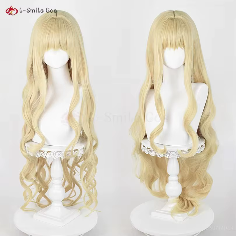 Anime Mashiro Rima Cosplay Perruque pour Femme, Cheveux Synthétiques, Perruques Courtes Dorées Légèr