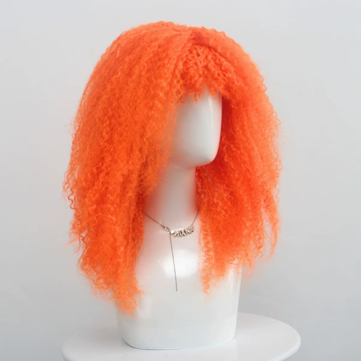 Perruque en Fiber synthétique multicolore, cheveux courts et pelucheux dégradés colorés à la mode, f