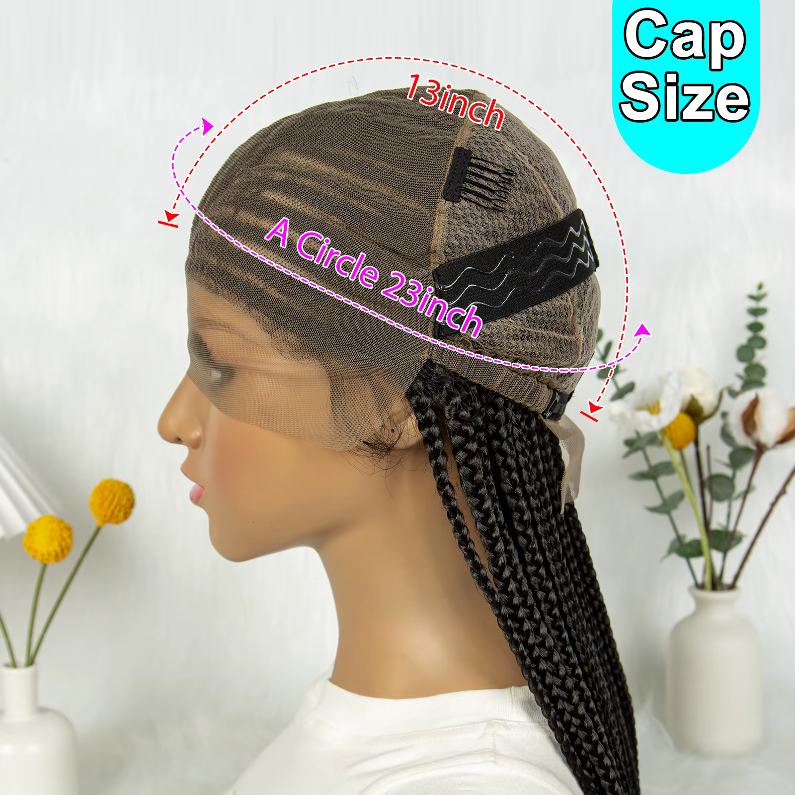 Perruque synthétique tressée pour femmes noires, 36 pouces