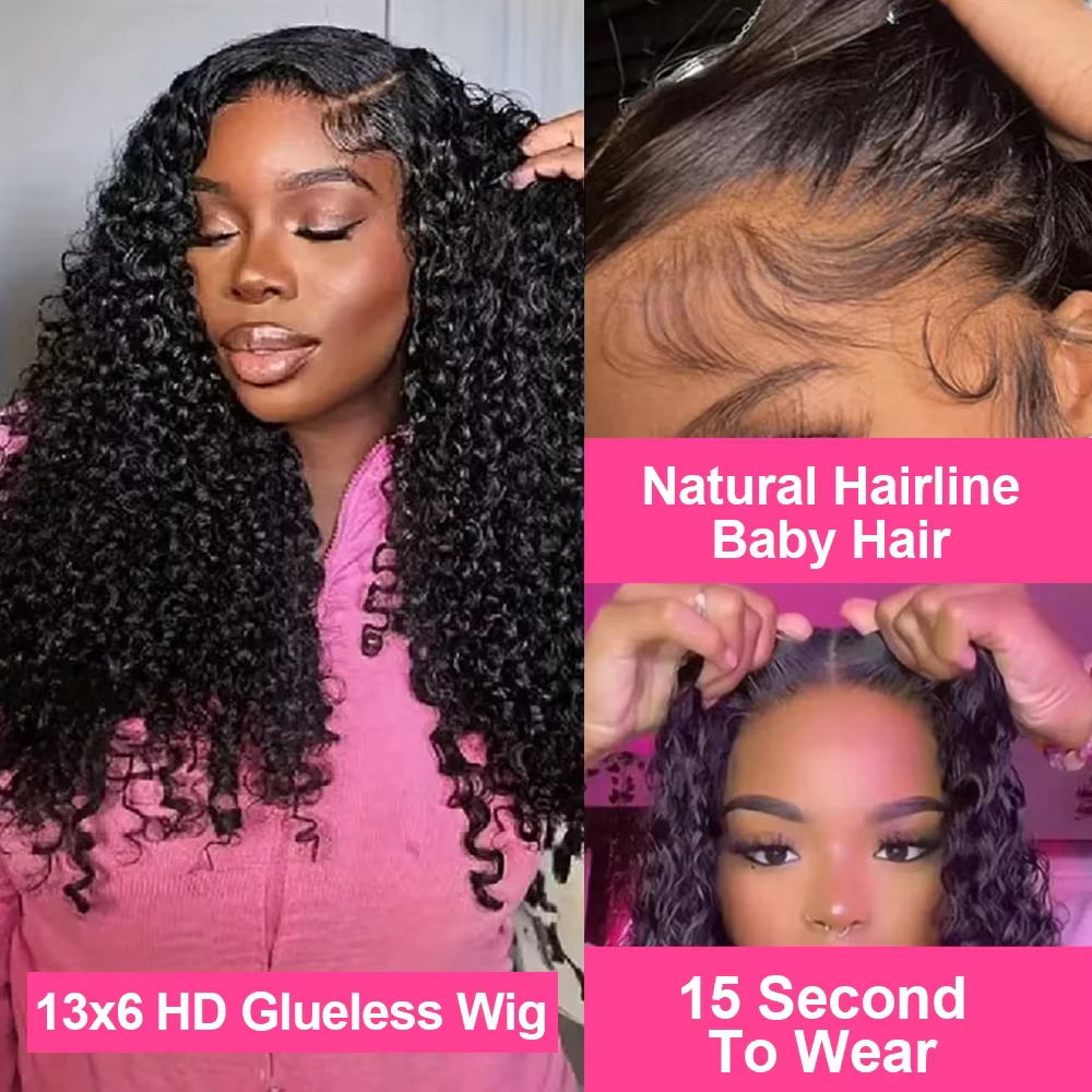 Perruque 13x6 HD en cheveux humains bouclés birmans, sans colle, prête à porter, 100% cheveux humain