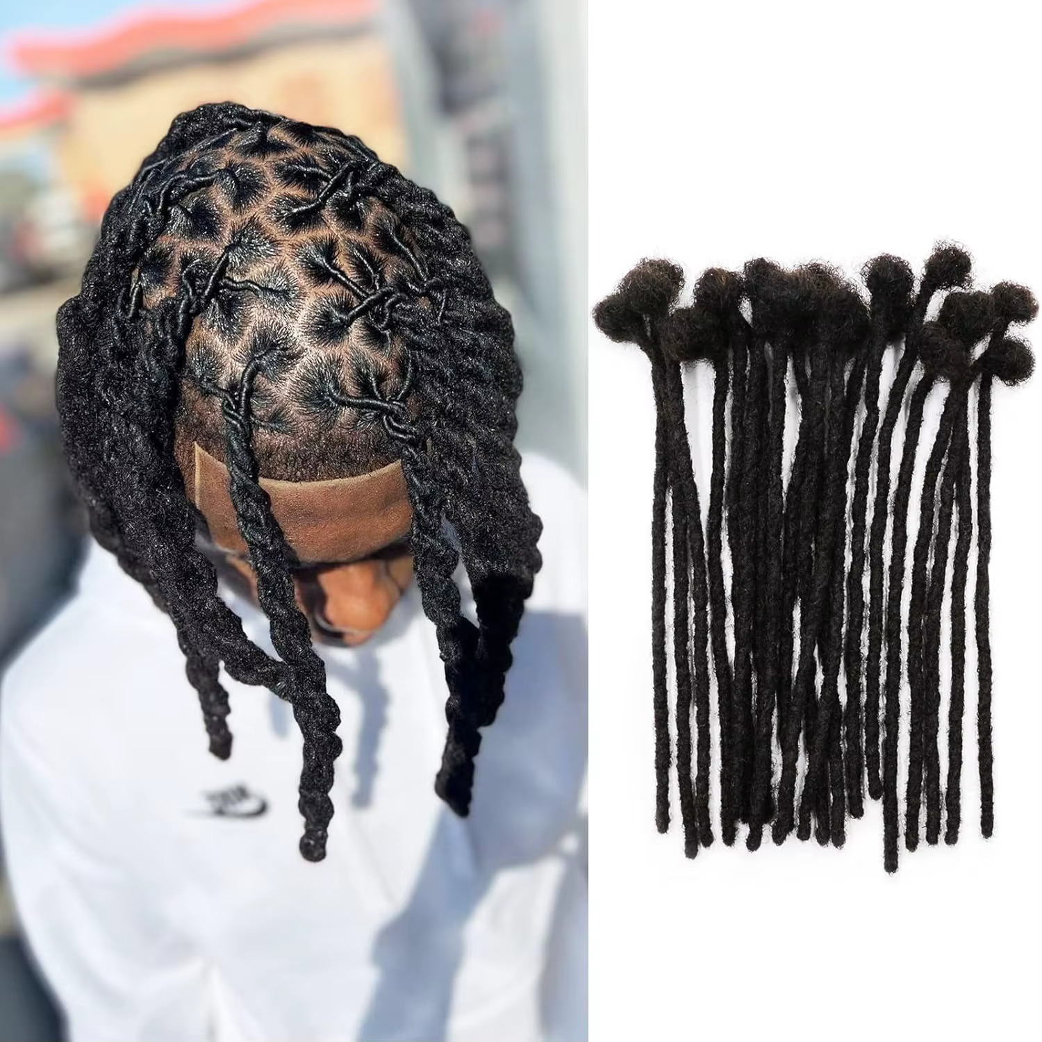 Extensions de dreadlocks synthétiques de 0,8 cm, 10 pouces, 10 mèches, entièrement faites à la main,
